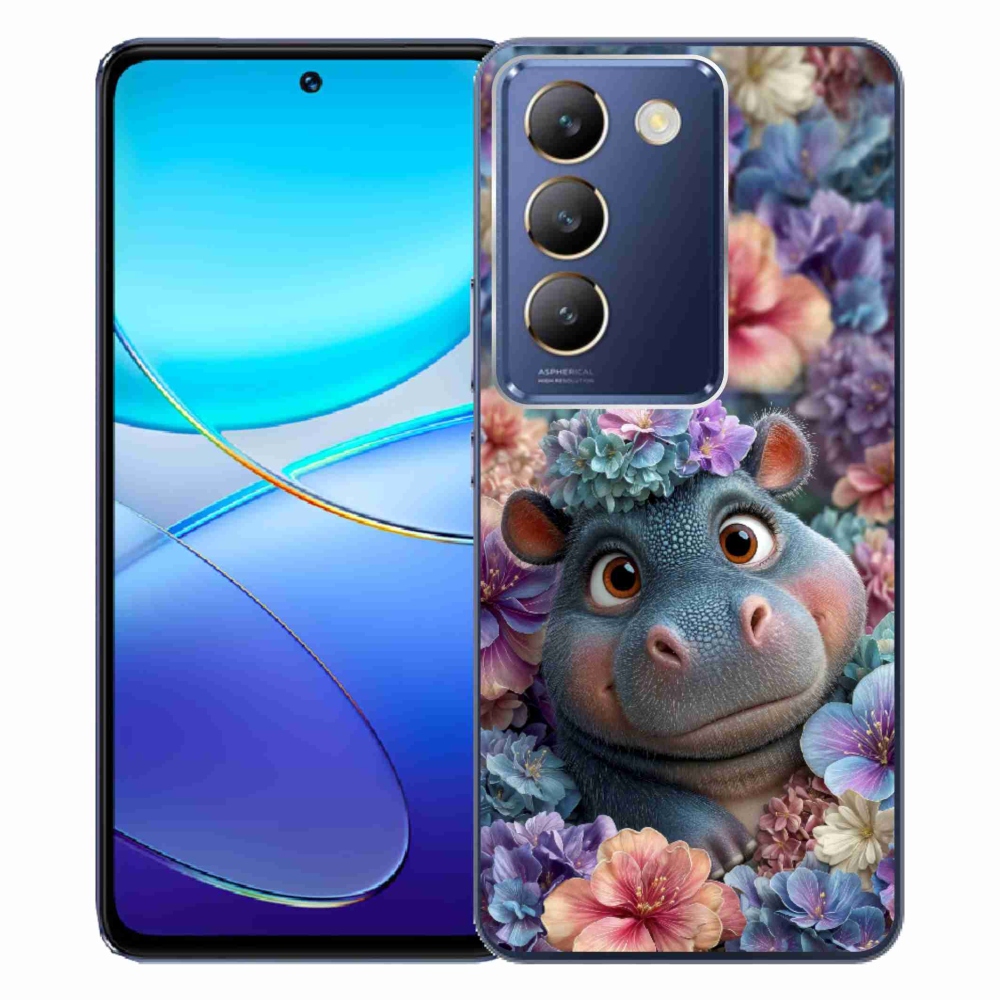 mmCase géltok a Vivo V40 SE/5G-hez – virágok között úszó víziló