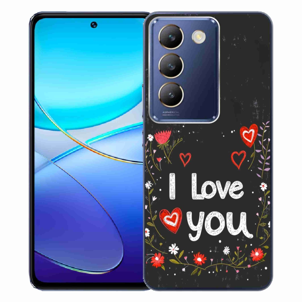 mmCase gél tok a Vivo V40 SE/5G-hez – „I love you” fekete háttérrel