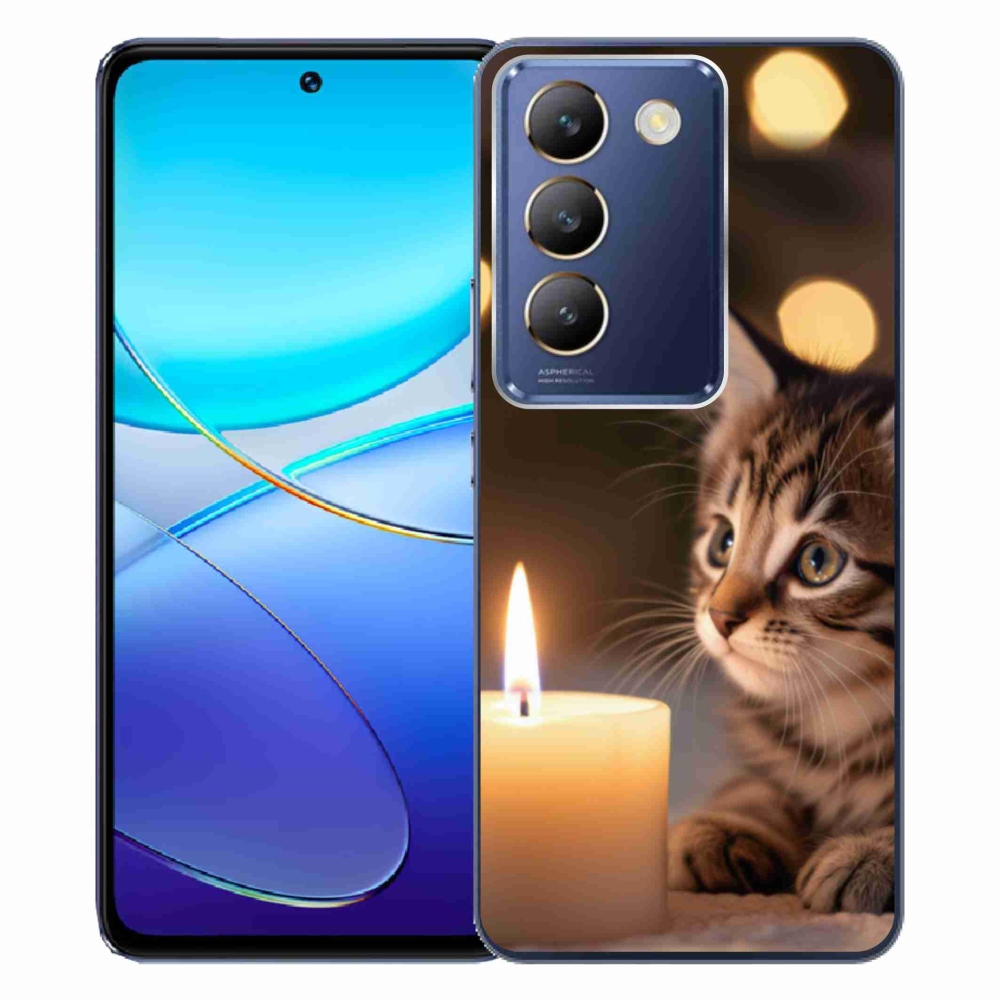 mmCase gél tok a Vivo V40 SE/5G-hez – cica és gyertya
