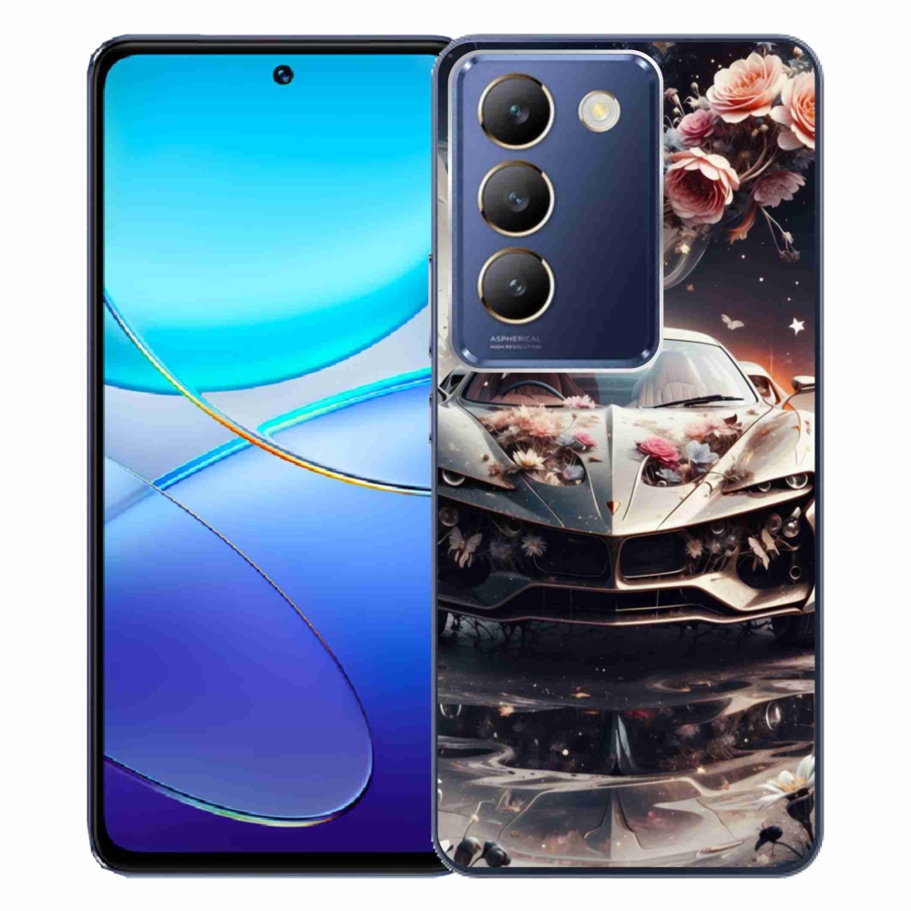 mmCase gél tok a Vivo V40 SE/5G-hez – virágos sportautó