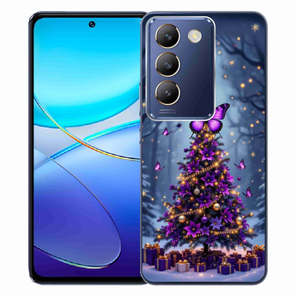 mmCase gél tok a Vivo V40 SE/5G-hez – pillangós karácsonyfa