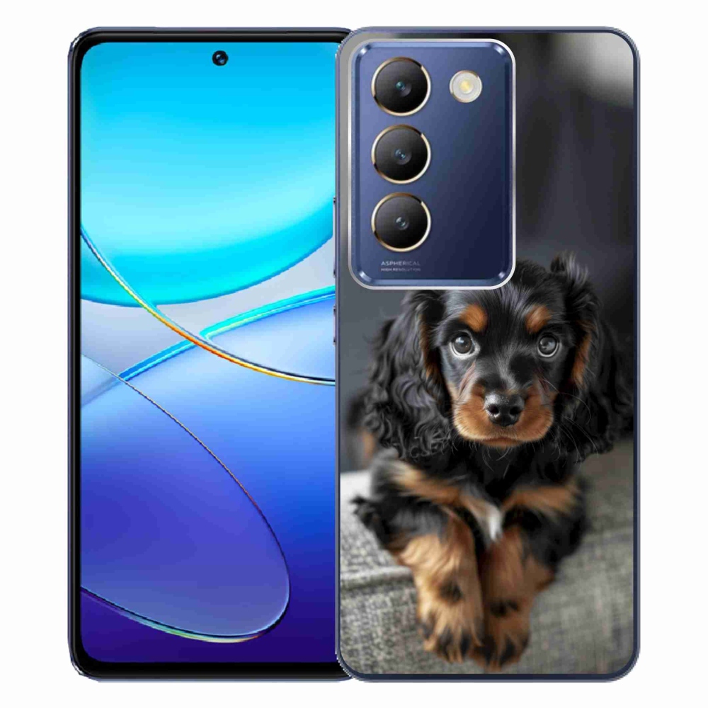 mmCase gél tok a Vivo V40 SE/5G-hez – aranyos, hosszúszőrű tacskó