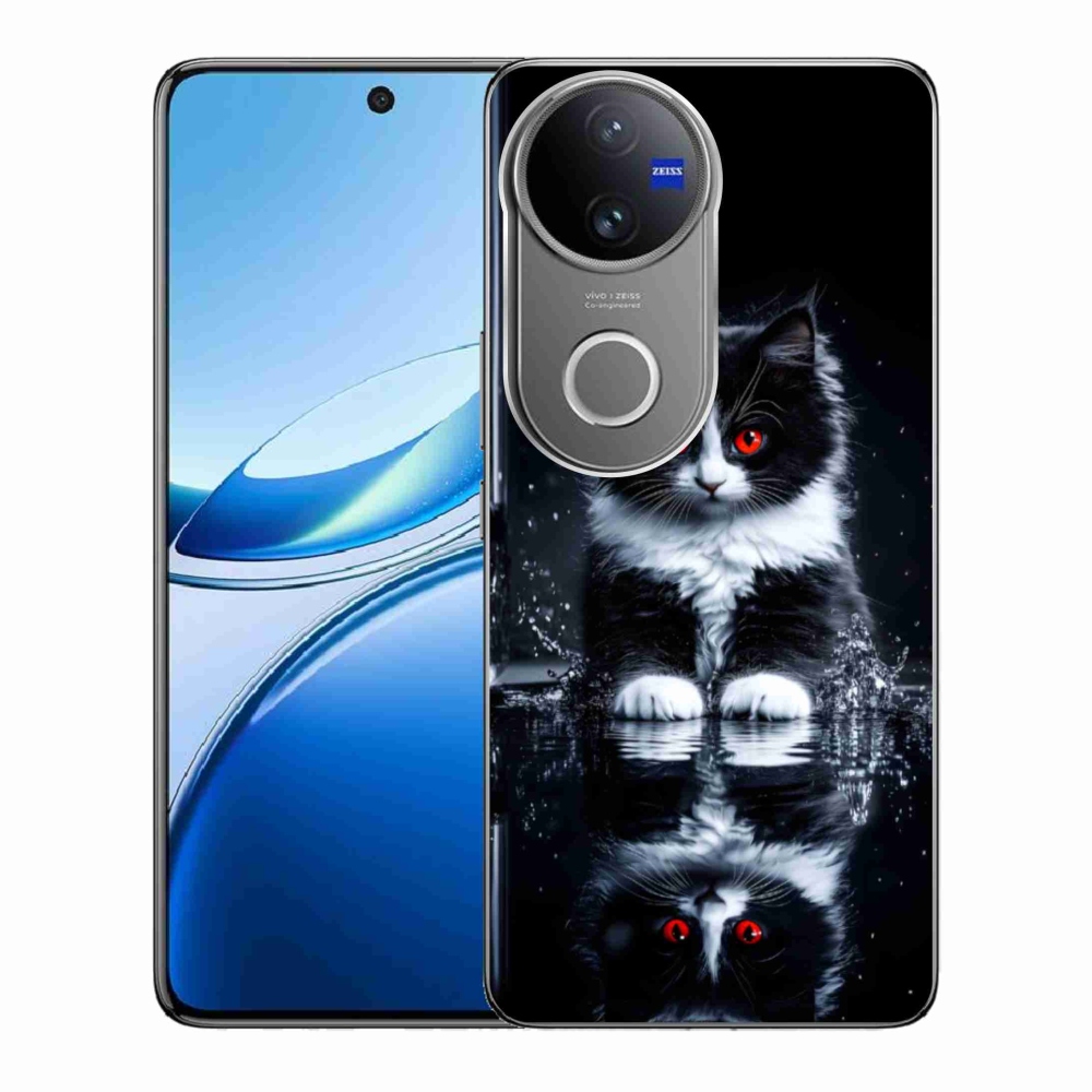 mmCase gél tok a Vivo V50 5G-hez – fekete-fehér cica
