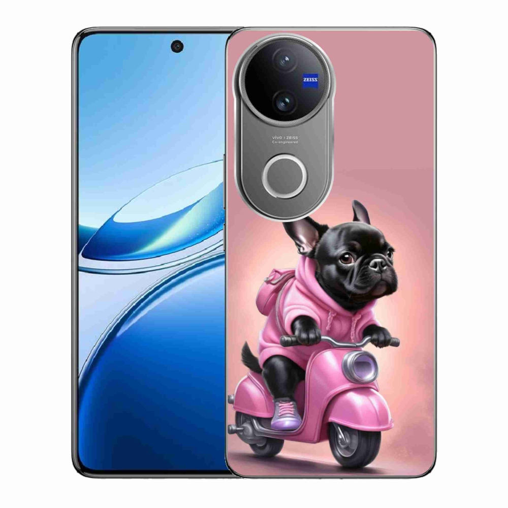 mmCase gél tok a Vivo V50 5G-hez – francia buldog robogón