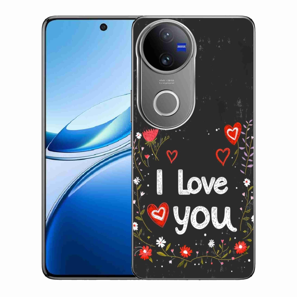 Gél borító mmCase a Vivo V50 5G készülékhez - Szeretlek fekete háttérrel