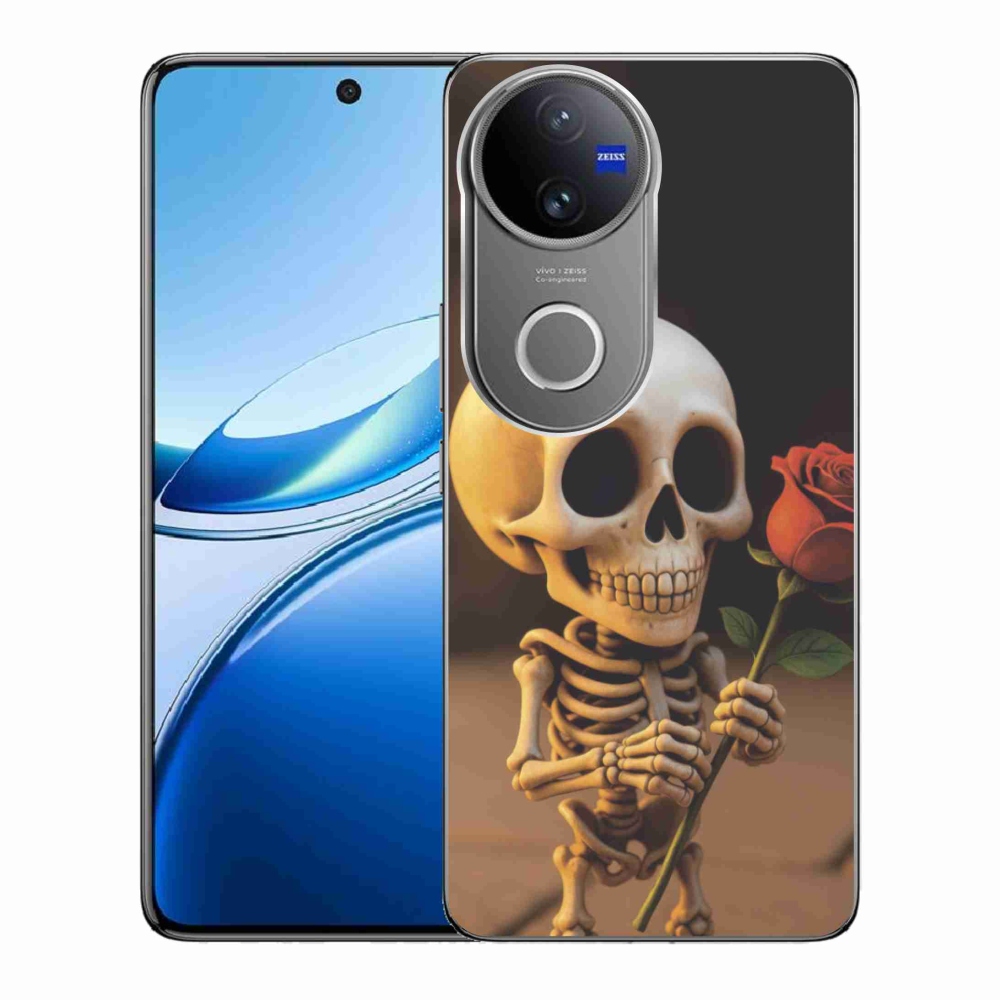 mmCase géltok a Vivo V50 5G-hez – csontváz rózsával