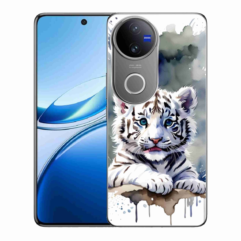 mmCase gélhuzat a Vivo V50 5G-hez – fehér tigris kölyök