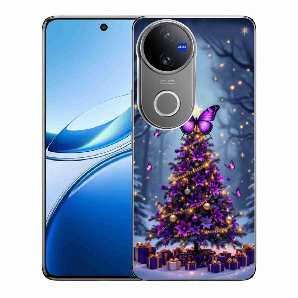 mmCase gél tok a Vivo V50 5G-hez – pillangós karácsonyfa