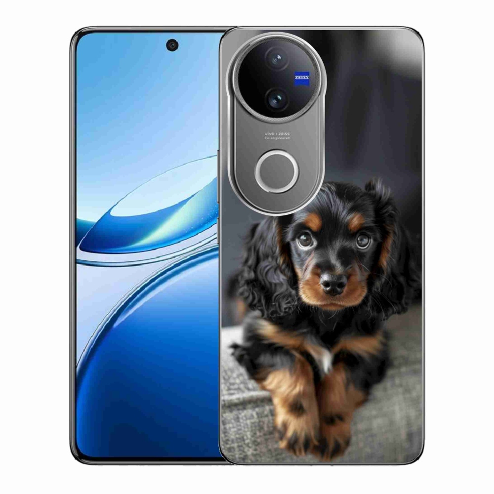 mmCase gél tok a Vivo V50 5G-hez – aranyos, hosszúszőrű tacskó
