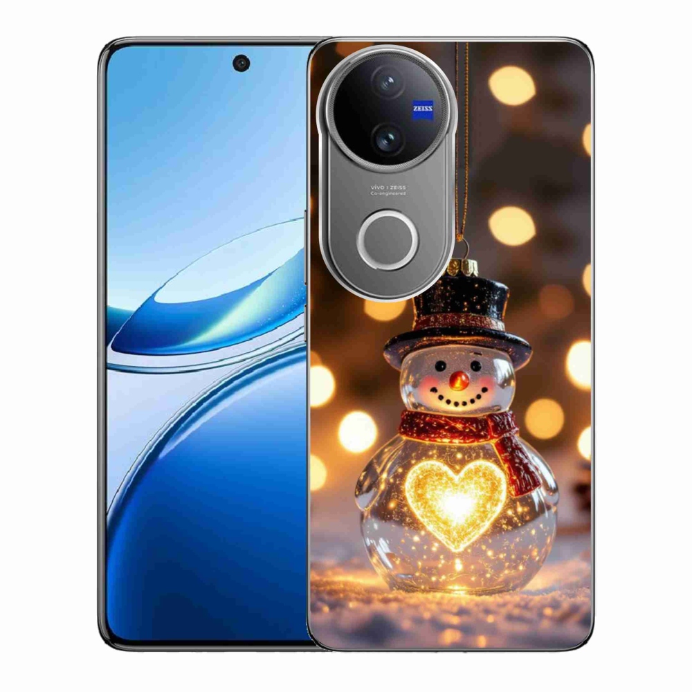 mmCase gél tok a Vivo V50 5G-hez – világító karácsonyi hóember