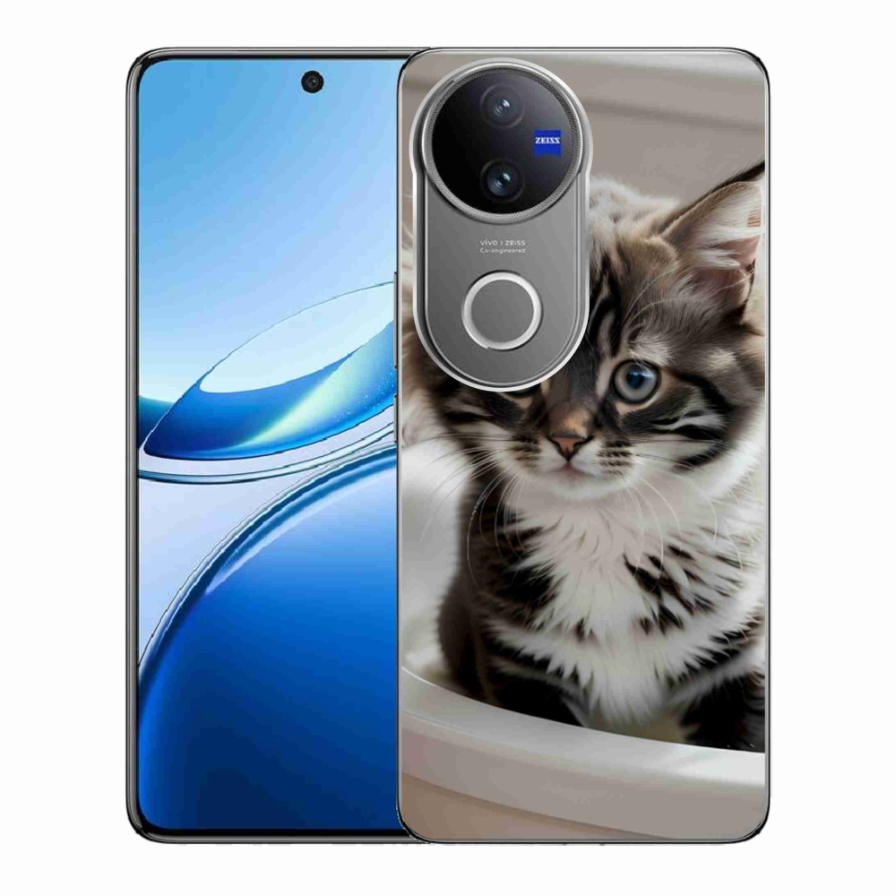mmCase gél tok a Vivo V50 5G-hez – kíváncsi cica