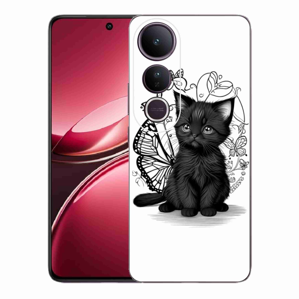 Gél borítás mmCase a Vivo V50 Lite 4G/5G készülékre - fekete cica