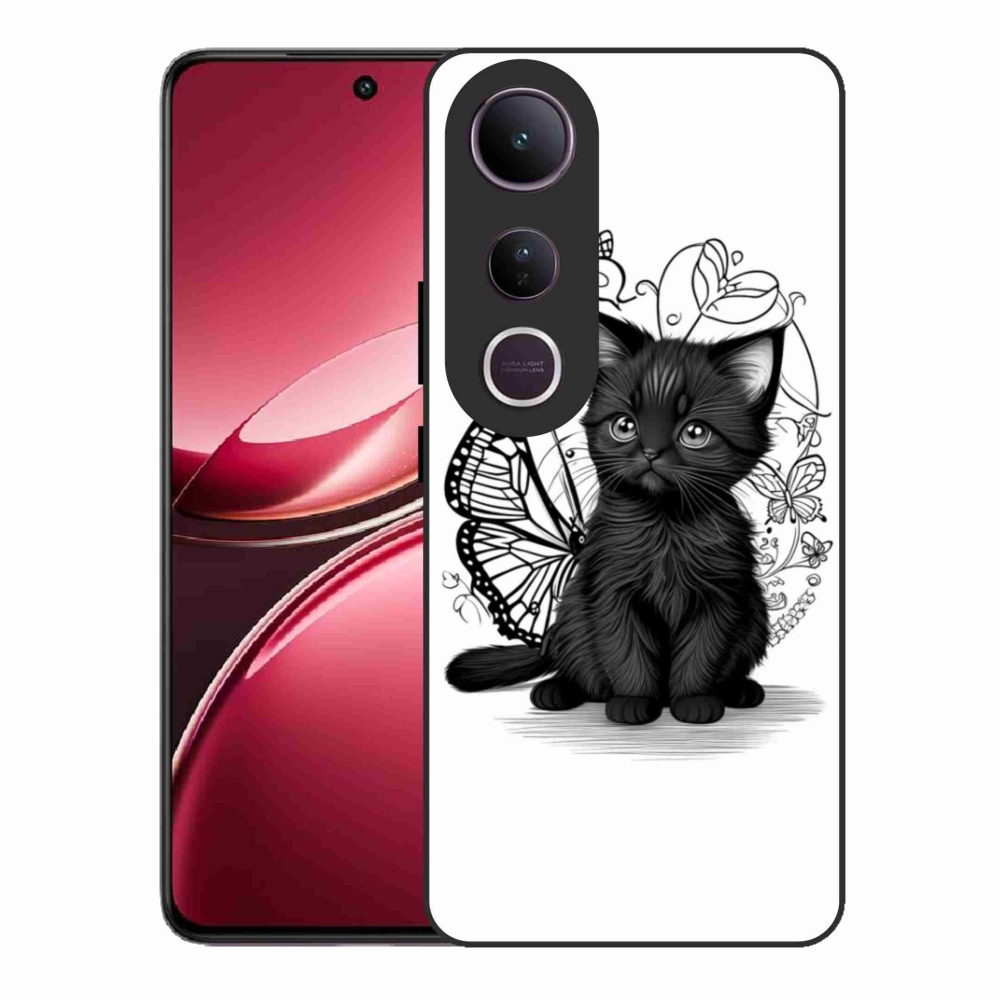 Gél borítás mmCase a Vivo V50 Lite 4G/5G készülékre - fekete cica