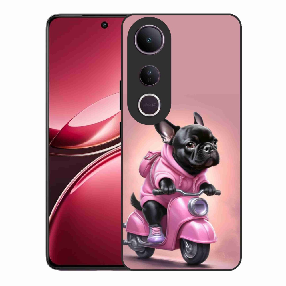 Gél borítás mmCase a Vivo V50 Lite 4G/5G-hez - Francia bulldog a robogón