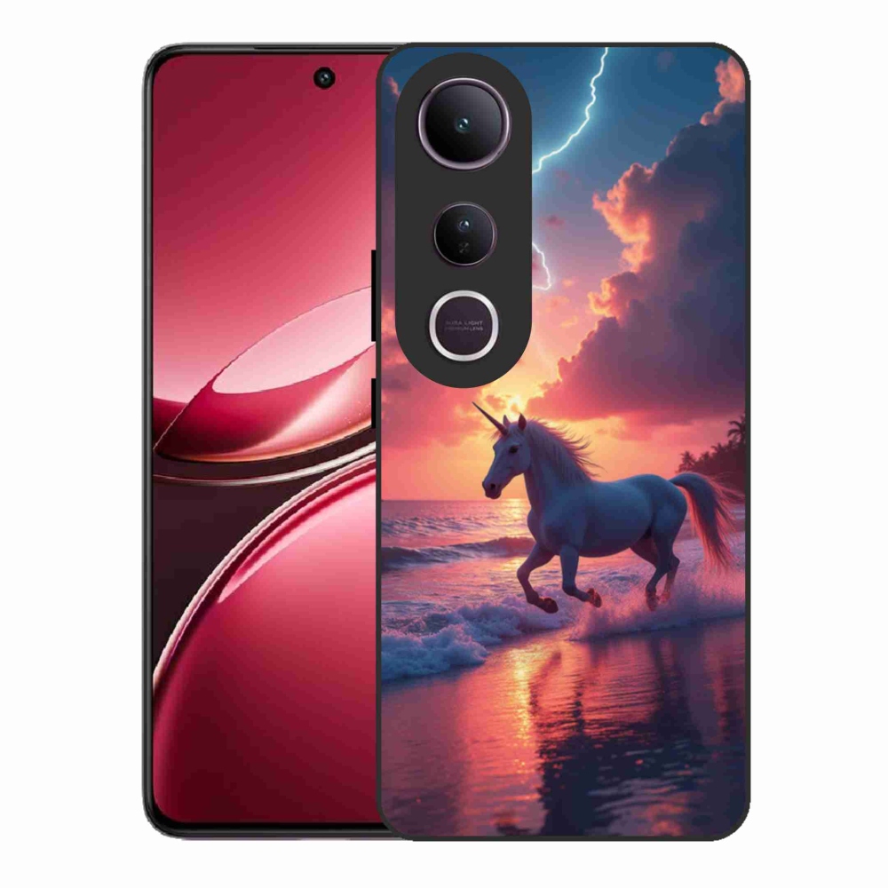Gél borítás mmCase a Vivo V50 Lite 4G/5G-hez - egyszarvú a tengerparton