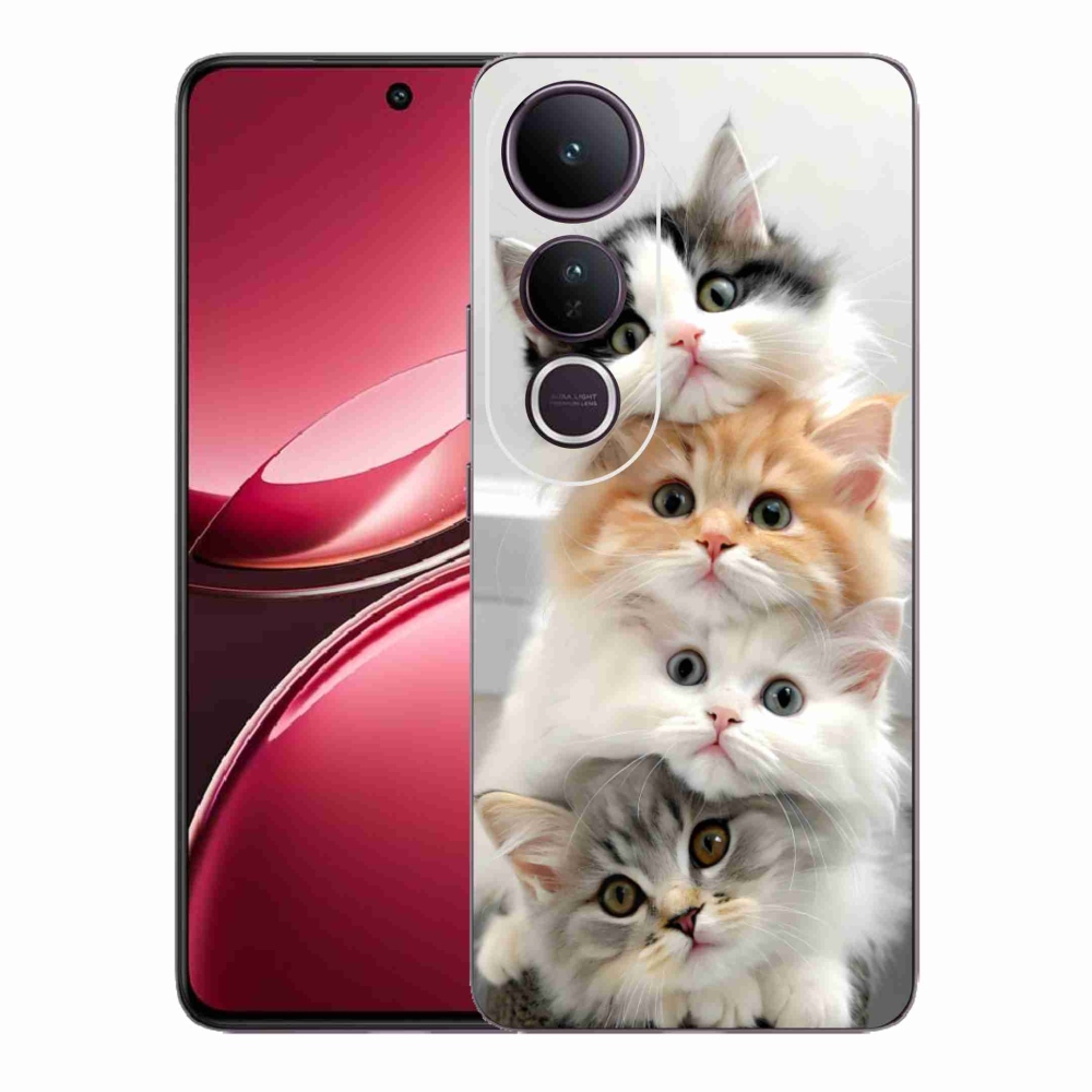 Gél borítás mmCase a Vivo V50 Lite 4G/5G-hez - macska csokor