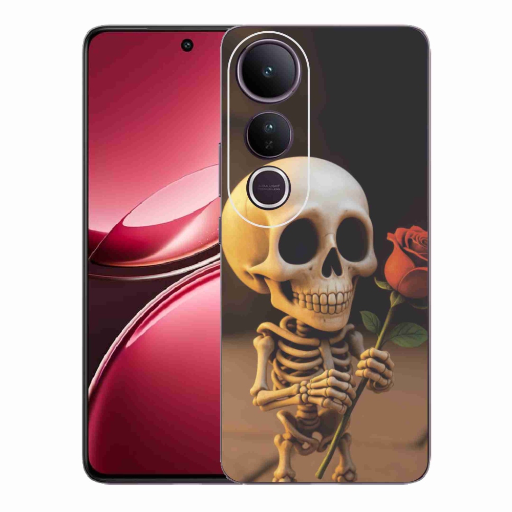 Gél borítás mmCase a Vivo V50 Lite 4G/5G-hez - csontváz rózsával