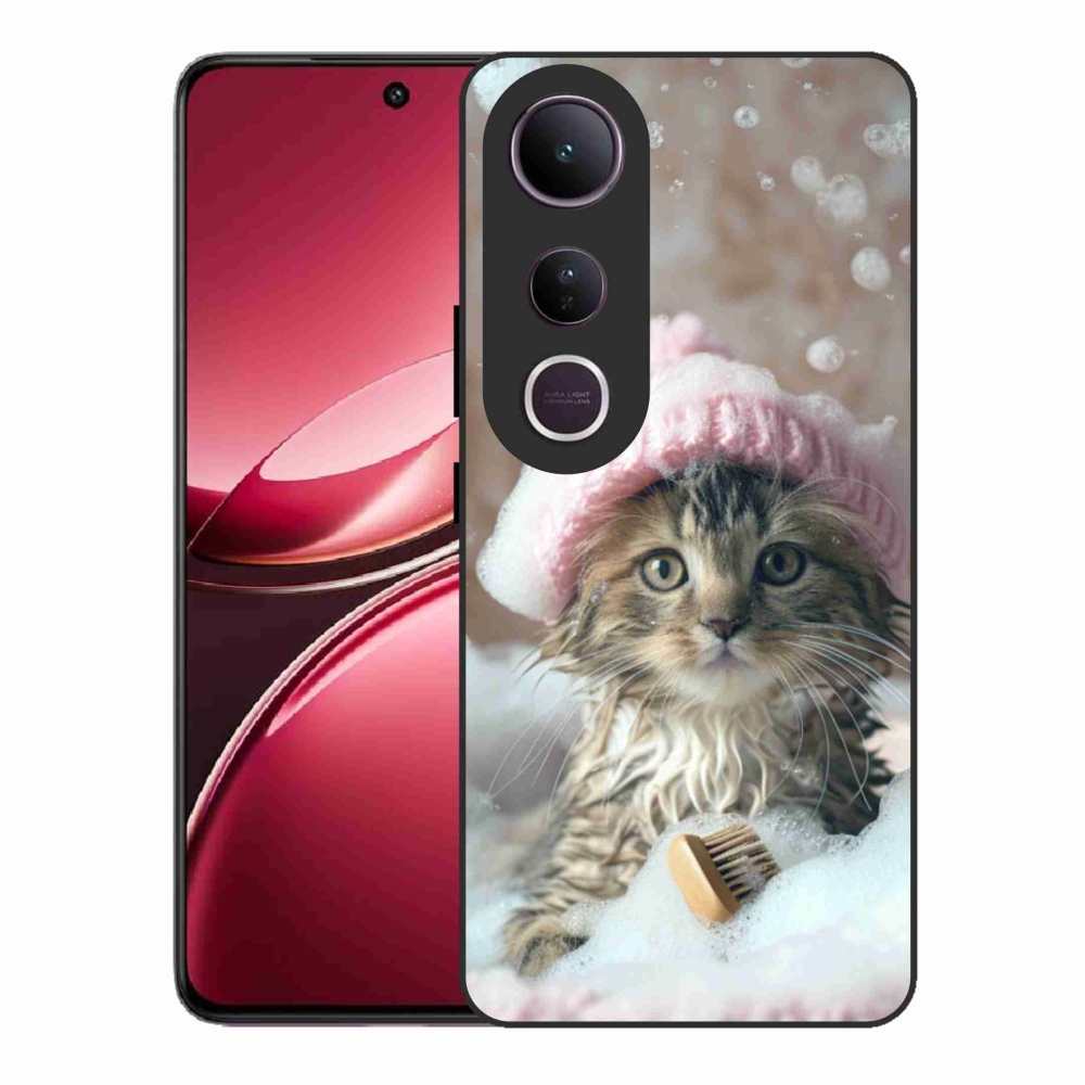 Gélburkolat mmCase a Vivo V50 Lite 4G/5G készülékhez - cica és fürdés