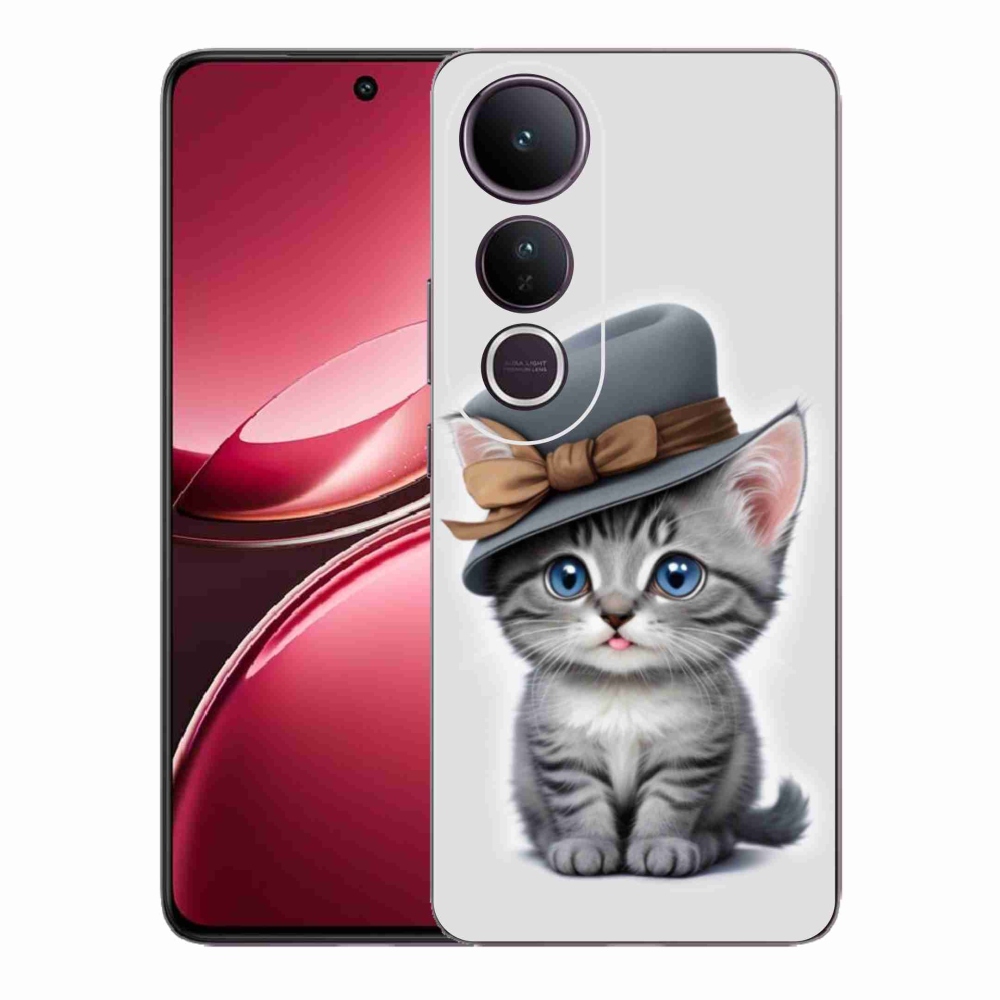 Gél borítás mmCase a Vivo V50 Lite 4G/5G készülékhez - cica sapkával