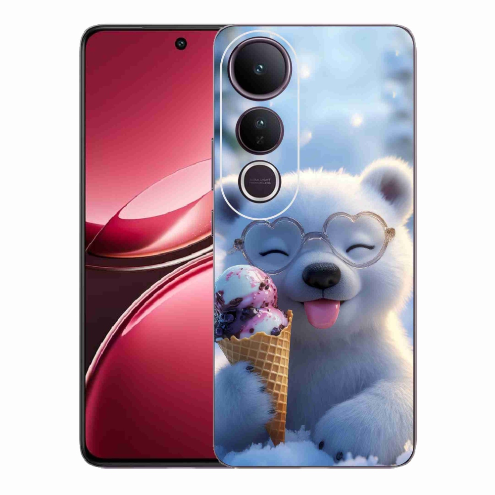 mmCase gél tok a Vivo V50 Lite 4G/5G-hez – jégkrémet evő mackó