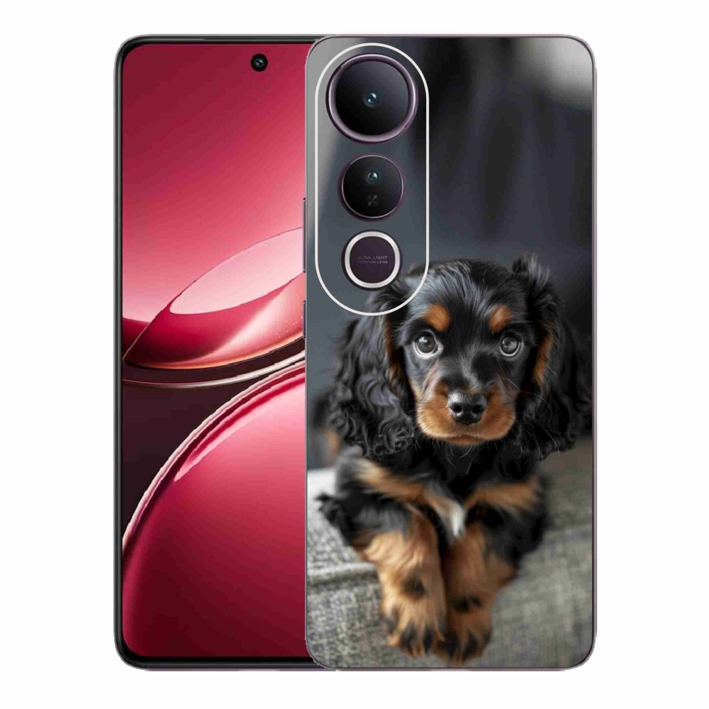 mmCase gél tok a Vivo V50 Lite 4G/5G-hez – aranyos, hosszúszőrű tacskó