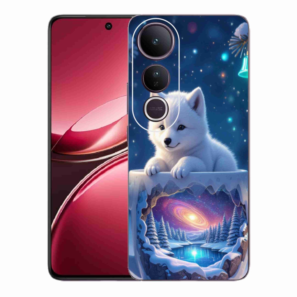 Gél borítás mmCase a Vivo V50 Lite 4G/5G-hez - Karácsonyi kölyökkutyakölyök