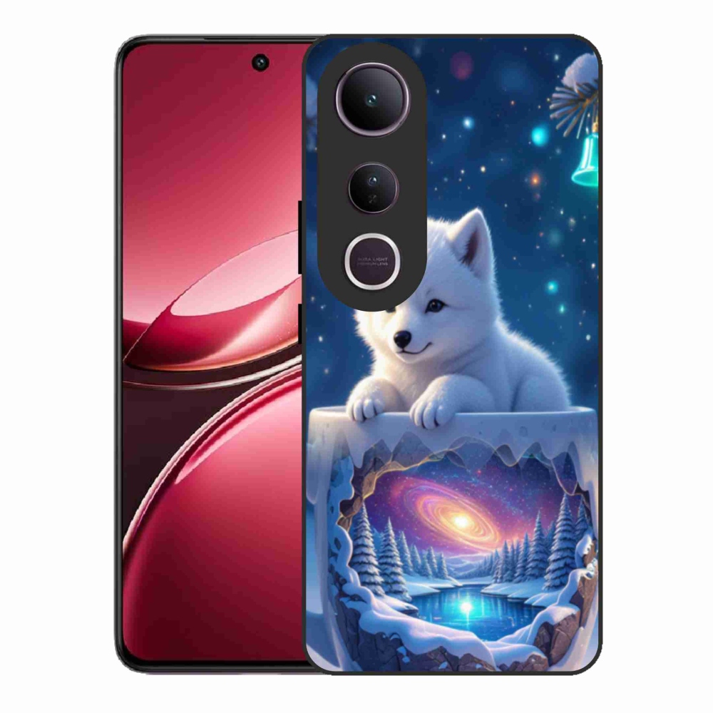 Gél borítás mmCase a Vivo V50 Lite 4G/5G-hez - Karácsonyi kölyökkutyakölyök