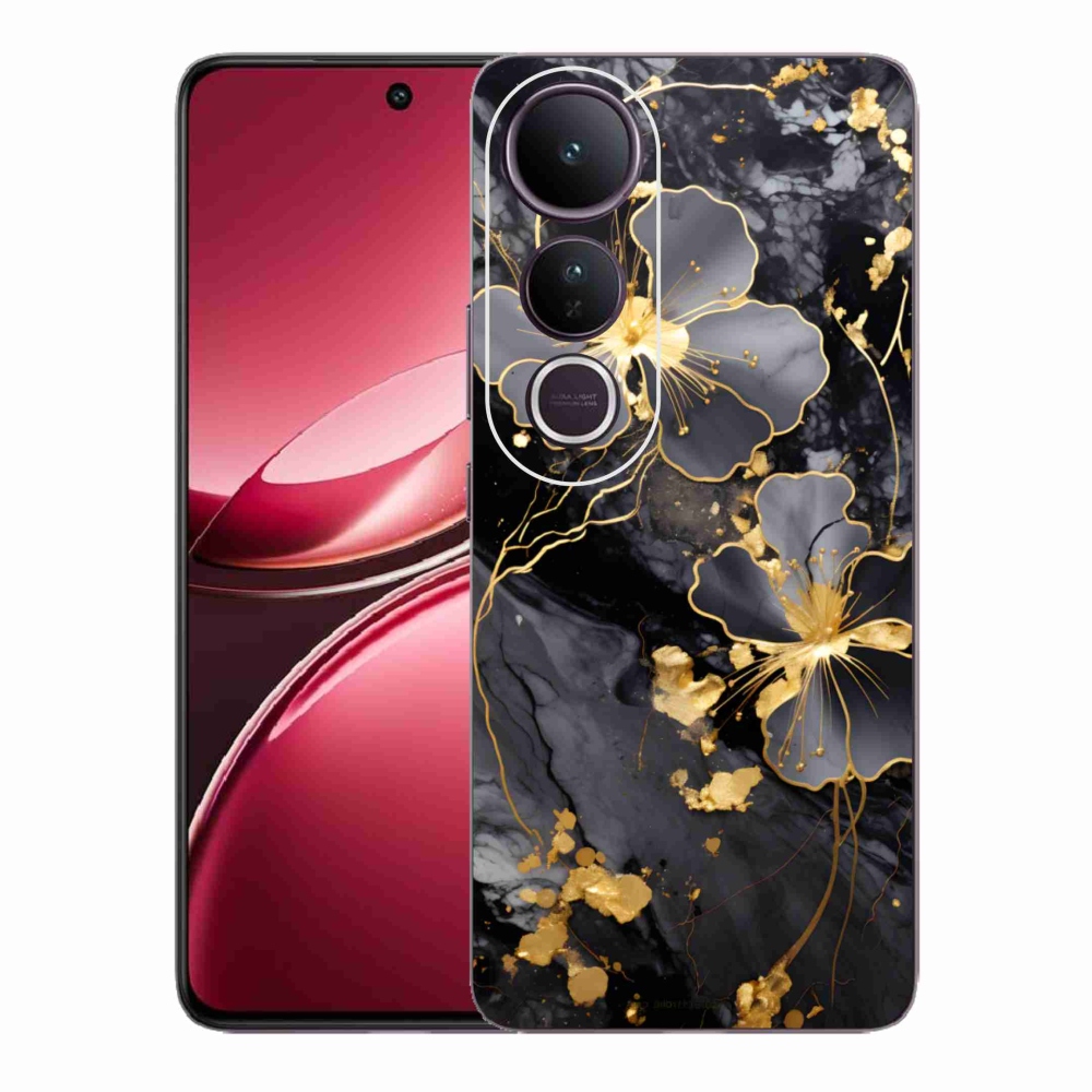Gél borító mmCase a Vivo V50 Lite 4G/5G készülékhez - arany virágok