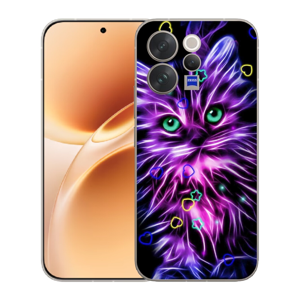 mmCase gél tok a Vivo V70-hez – absztrakt macska