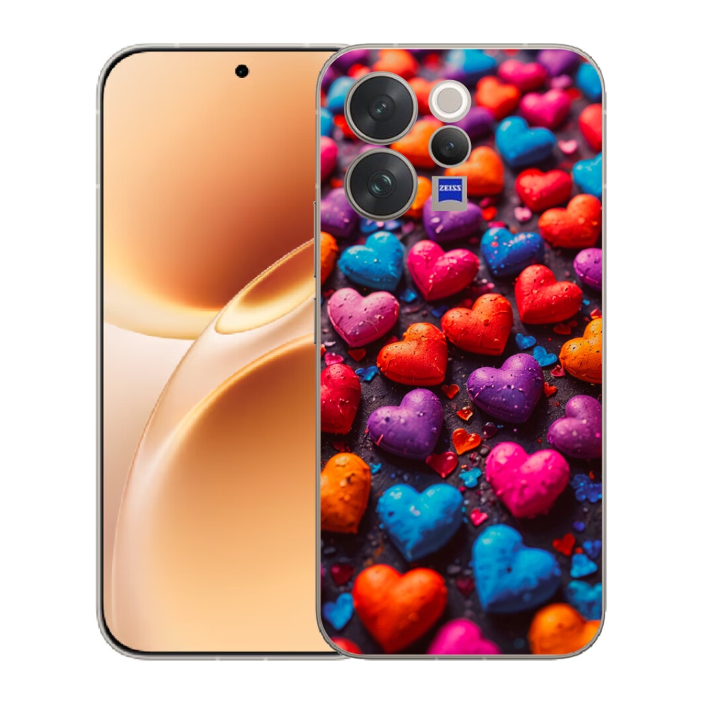 mmCase géltok a Vivo V70-hez – színes szívek