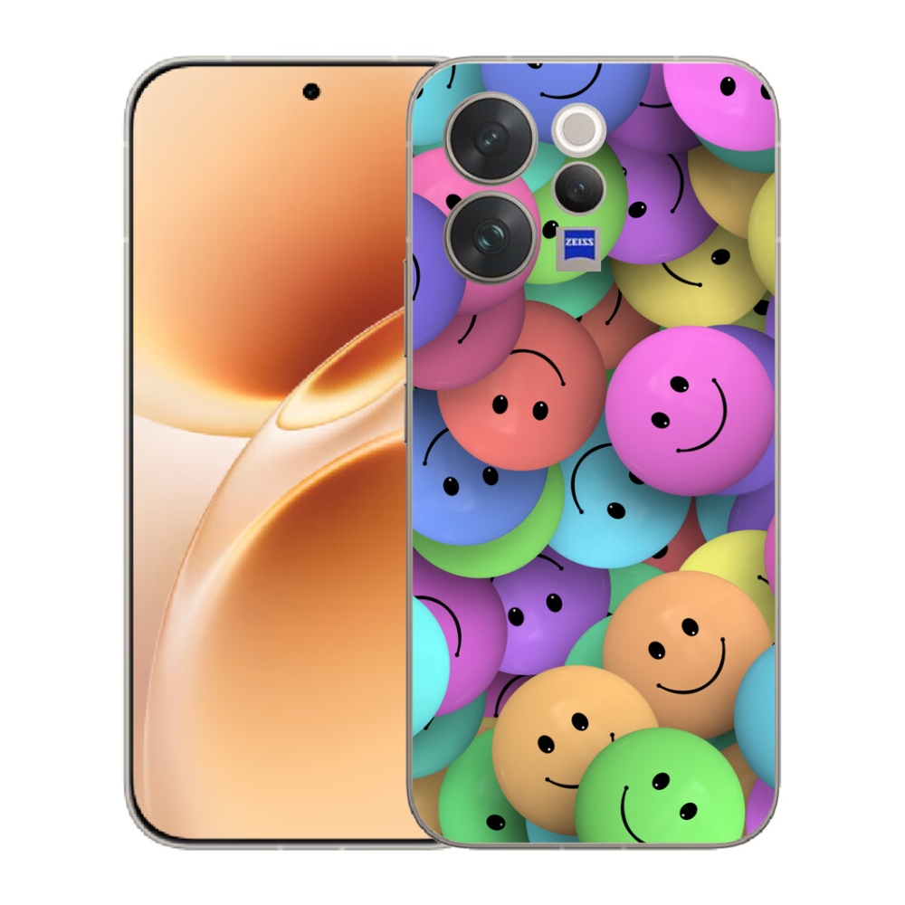 mmCase gél tok a Vivo V70-hez – színes smiley-k