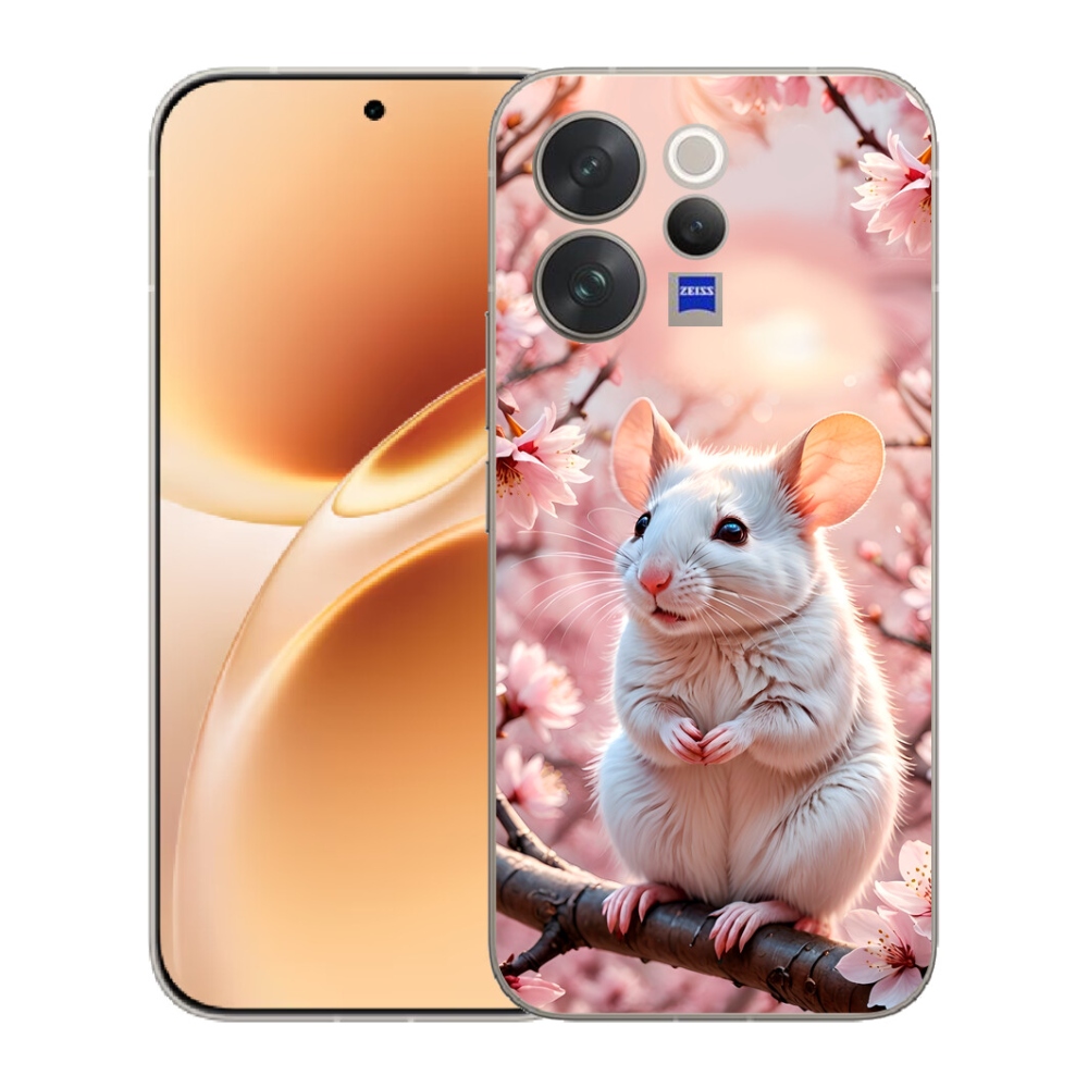 mmCase géltok a Vivo V70-hez – fehér egér egy ágon
