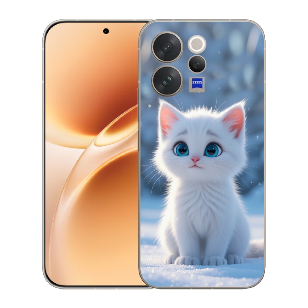 mmCase gél tok a Vivo V70-hez – fehér cica 3