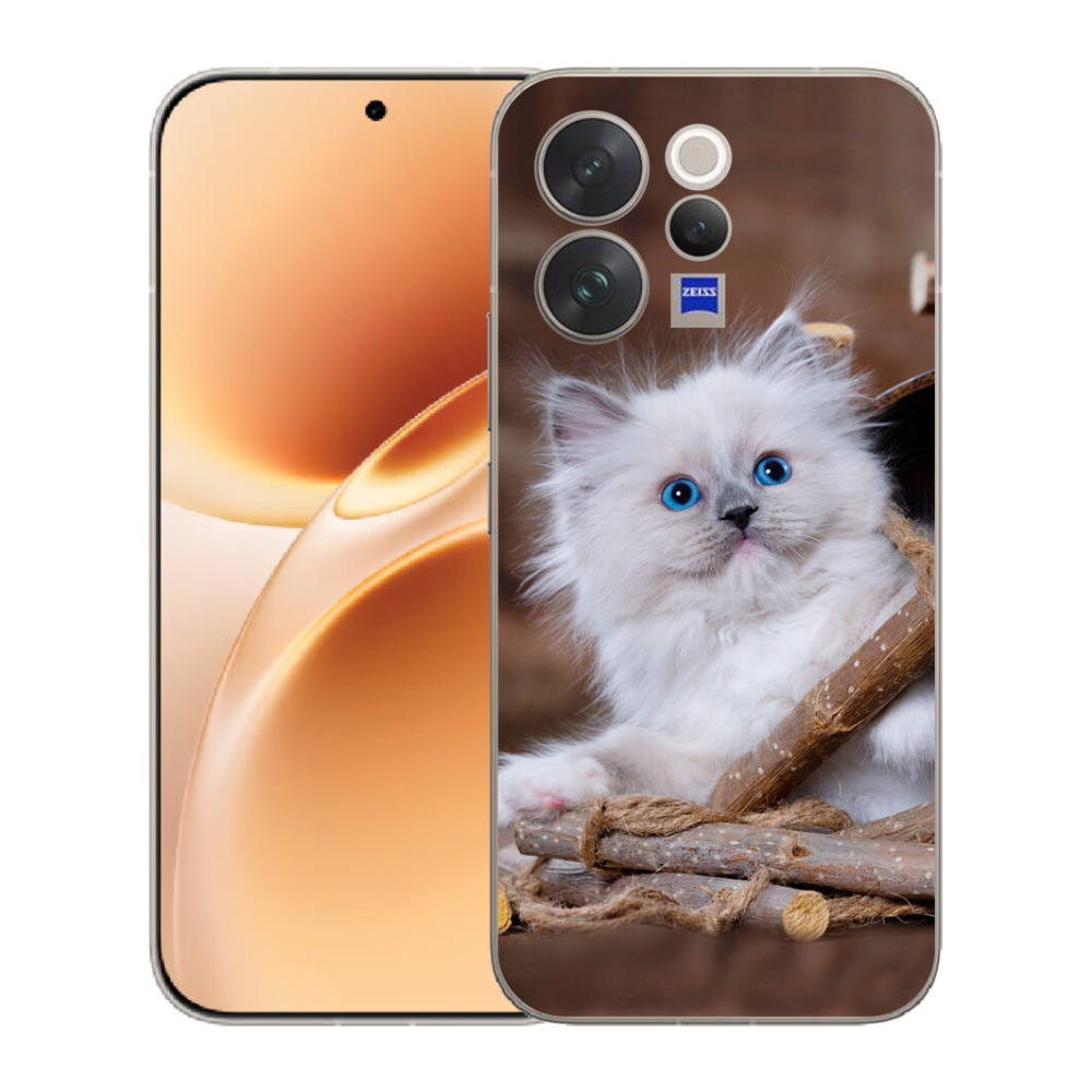 mmCase géltok a Vivo V70-hez – fehér cica
