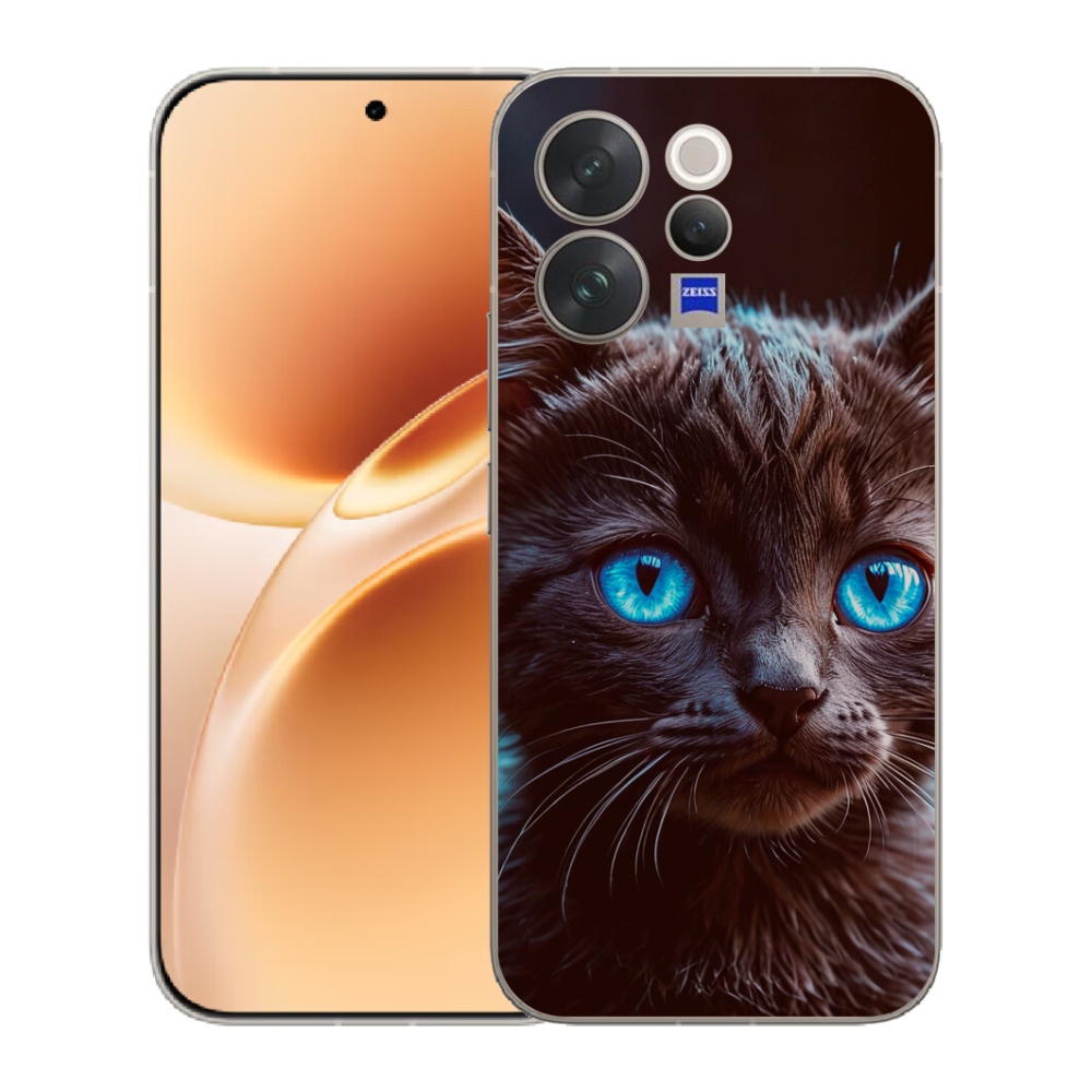 mmCase gél tok a Vivo V70-hez – fekete cica 2