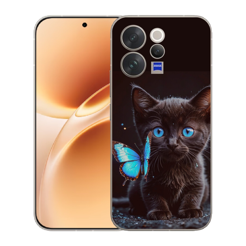 mmCase gél tok a Vivo V70-hez – fekete cica 3