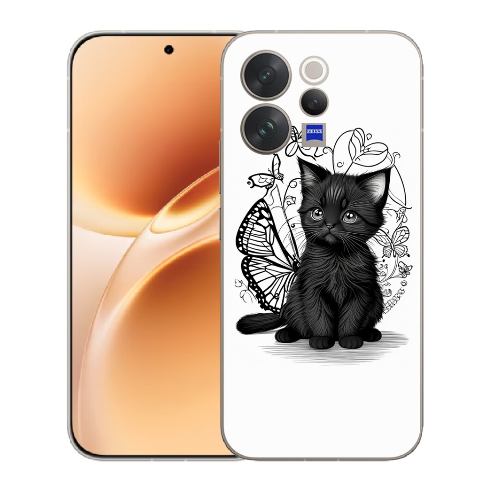 mmCase gél tok a Vivo V70-hez – fekete cica