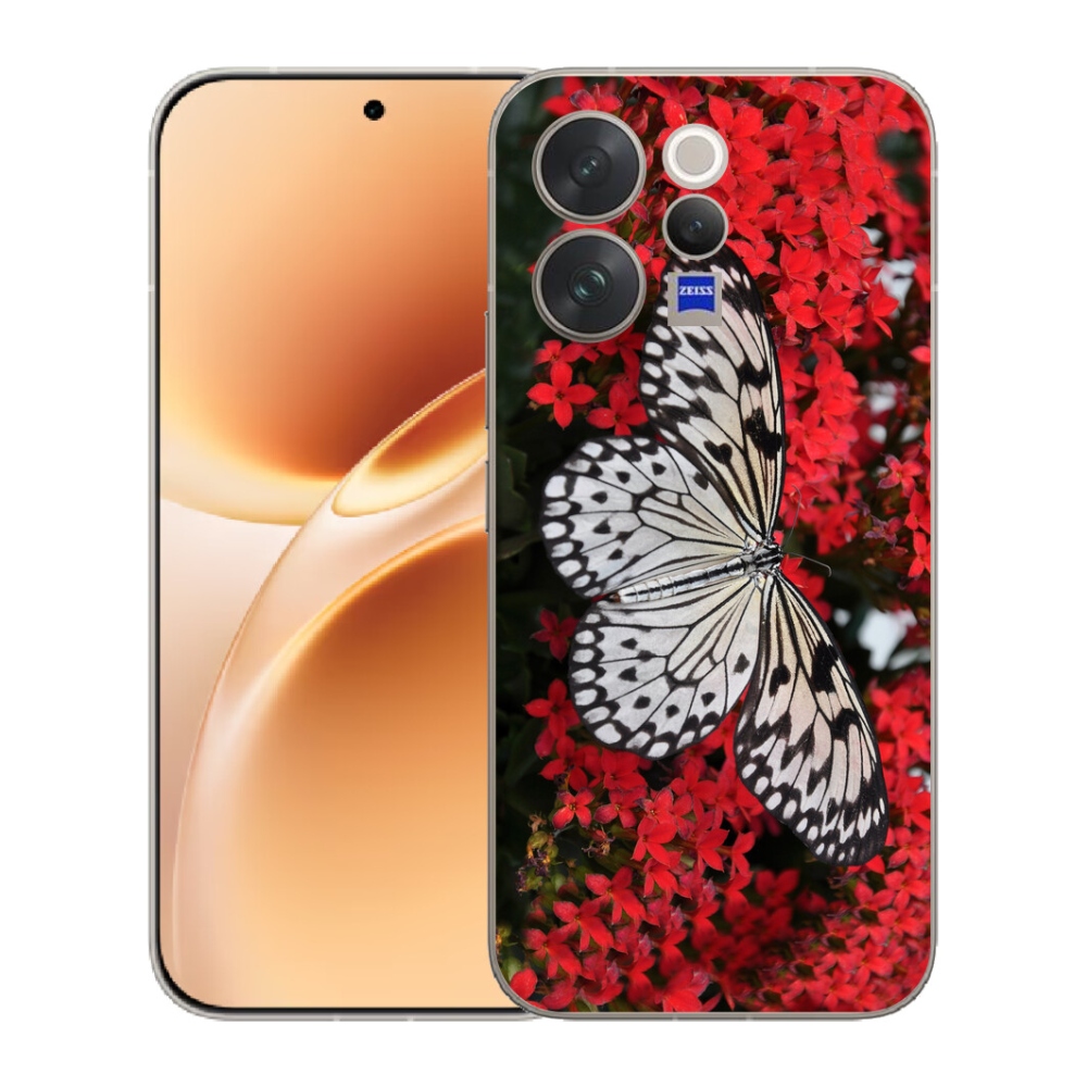 mmCase géltok a Vivo V70-hez – fekete-fehér pillangó 1