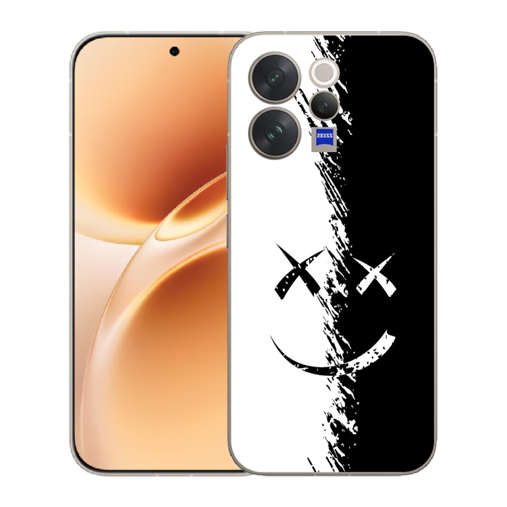 mmCase gél tok a Vivo V70-hez – fekete-fehér mosolygós arc