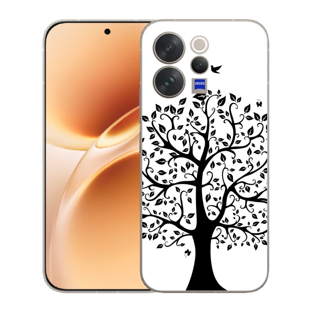 mmCase géltok a Vivo V70-hez – fekete-fehér fa