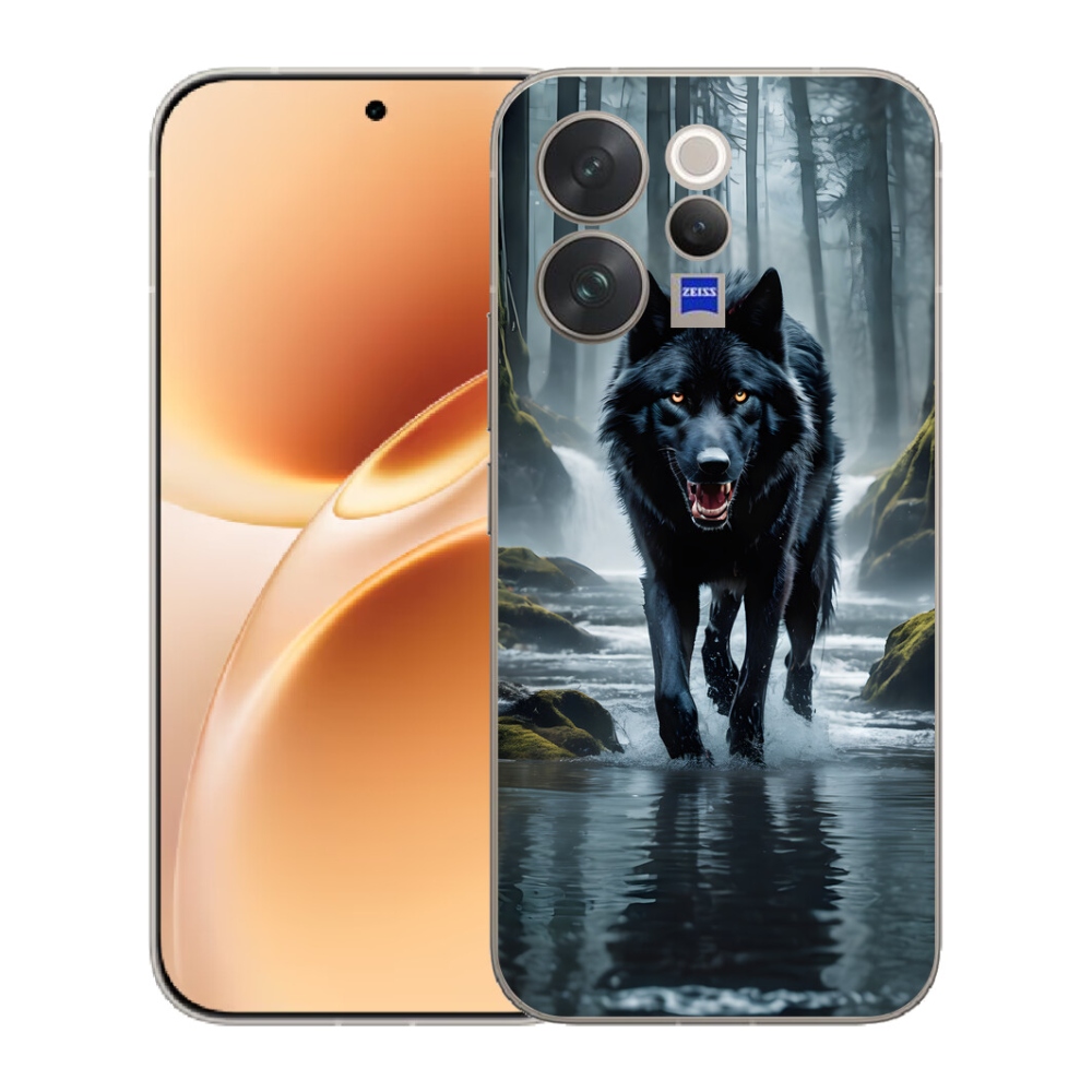 mmCase gél tok a Vivo V70-hez – fekete farkas