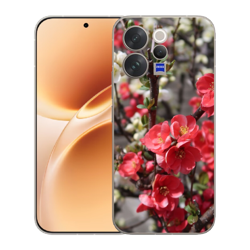 mmCase géltok a Vivo V70-hez – piros virágok