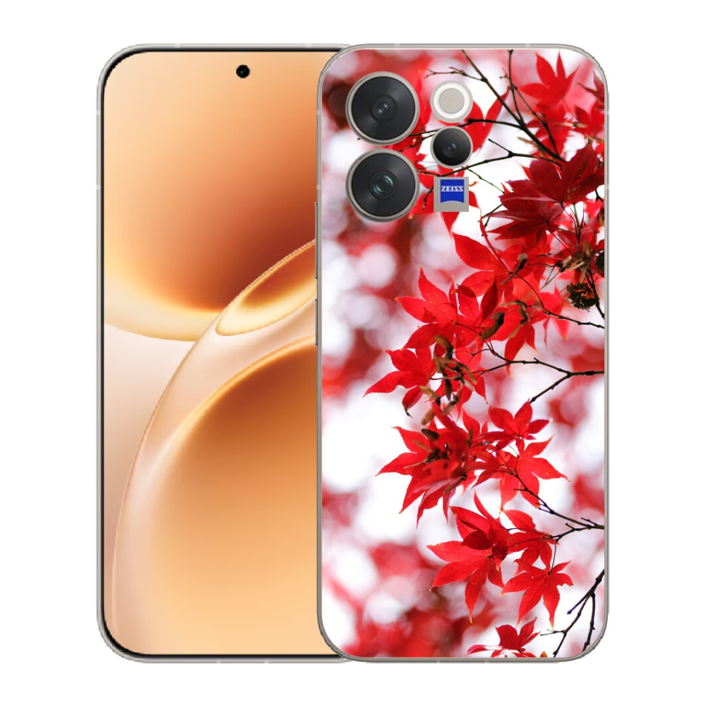 mmCase gélhuzat a Vivo V70-hez – vörös levelek
