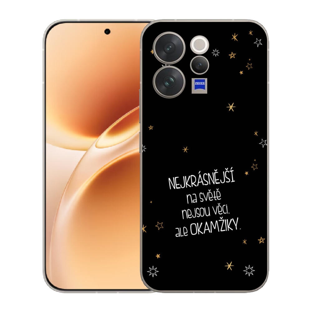 mmCase gél tok a Vivo V70-hez – idézet 4, fekete háttérrel