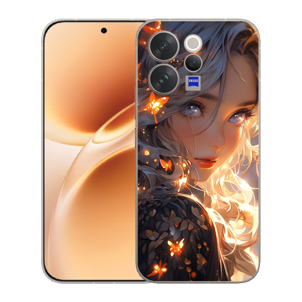 mmCase géltok a Vivo V70-hez – lány és pillangók