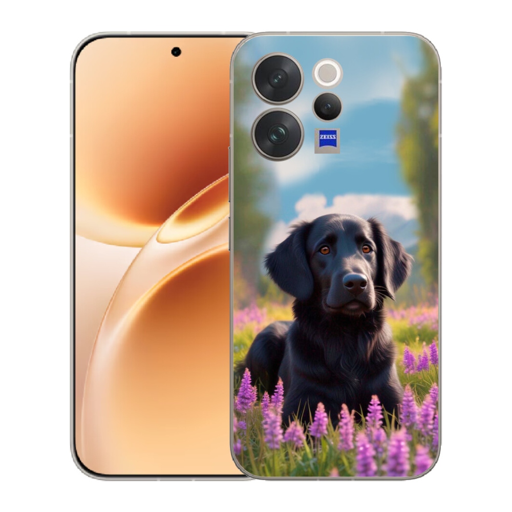 mmCase gélhuzat a Vivo V70-hez – elegáns fekete retriever