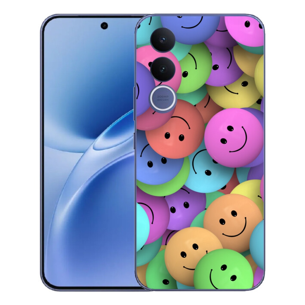 mmCase gél tok a Vivo V70 FE-hez – színes smiley-k