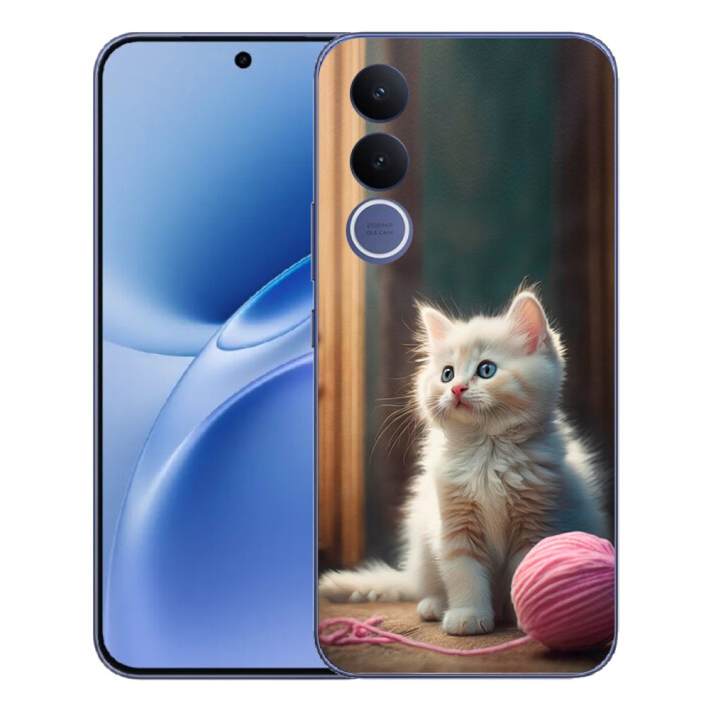 mmCase gél tok a Vivo V70 FE-hez – fehér cica 2