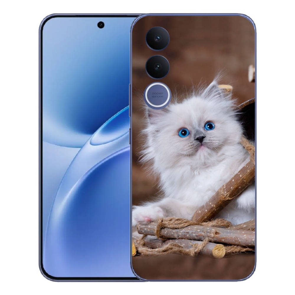 mmCase géltok a Vivo V70 FE-hez – fehér cica