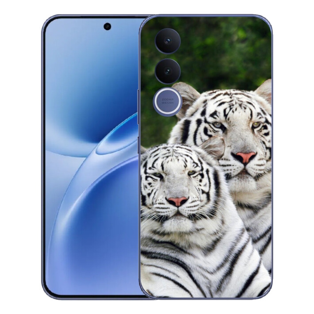 mmCase gélhuzat a Vivo V70 FE-hez – fehér tigrisek